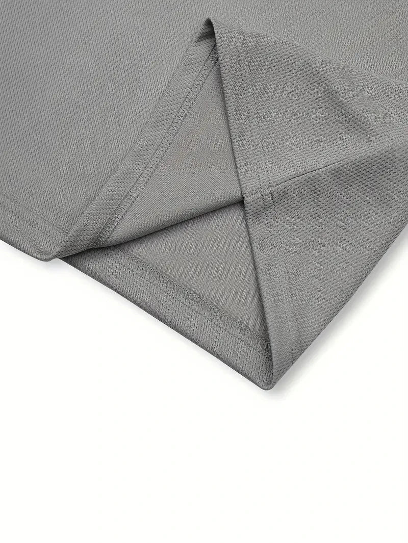 Men's Button-Down Polo Shirt & Breathable Mesh Shorts Set – Casual Versatile Summer Plus Size