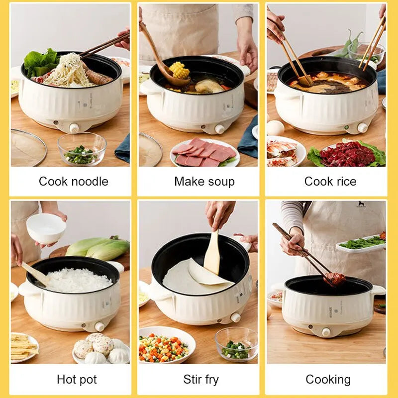 220V Multi Cooker Electric Pot — Single/Double Layer Non-Stick Hot Pot & Rice Cooker for 1–2 People
