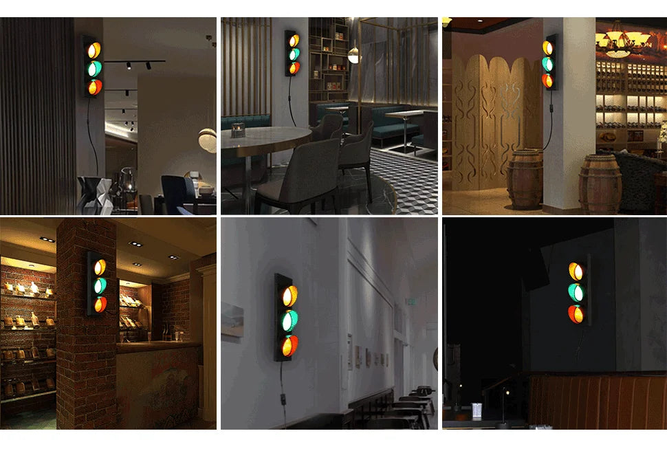 Traffic Light Wall Lamp – LED & Remote Control