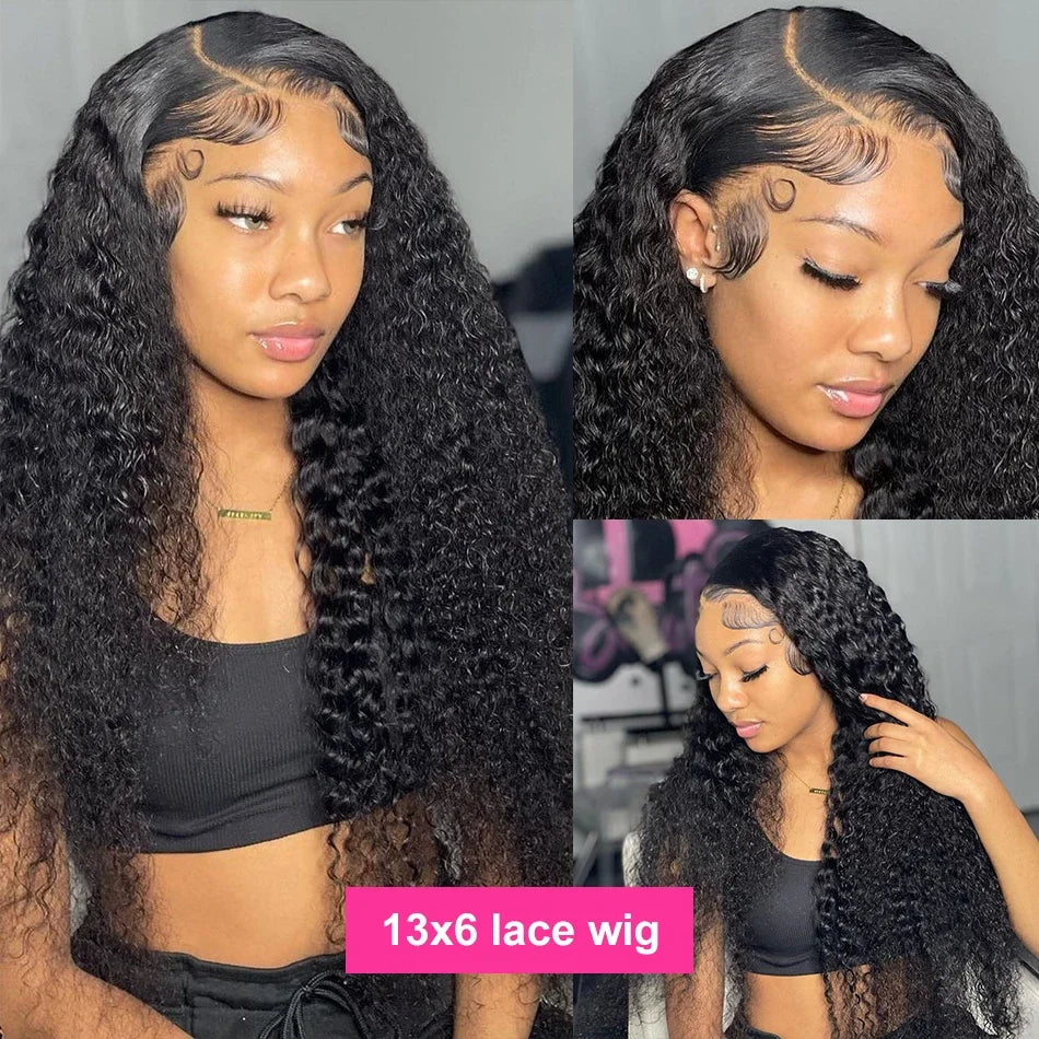 Rosabeauty 34 36inch Hd 13x4 13x6 Curly Wigs Deep Wave Frontal Wig Brazilian Curly Human Hair Wig Loose Water Wave Wig For Women