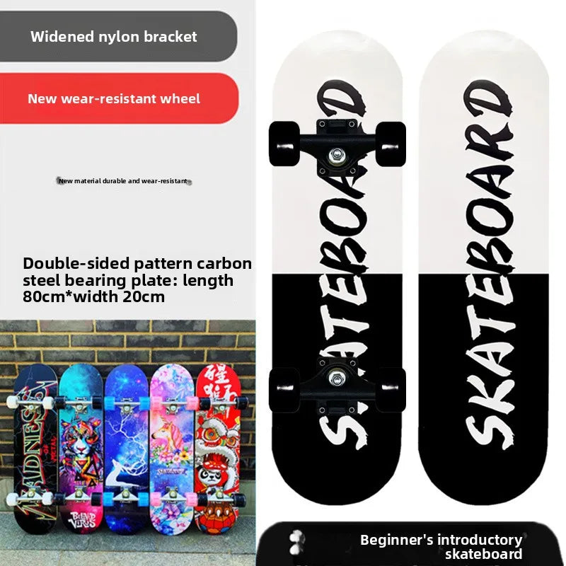 Pro All-Terrain Complete Skateboard – Aluminum Alloy & Carbon Fiber Deck, Beginner Longboard for Kids & Adults