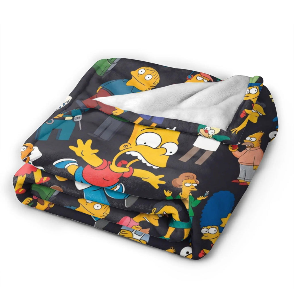 Simpsons Character Super Soft Plush Throw Blanket – Flannel Fleece Bedspread