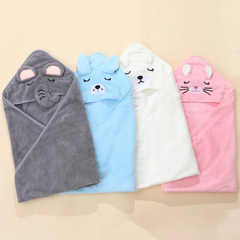 Cute Cartoon Hooded Baby Bath Towel – Soft Newborn Bathrobe & Swaddle Wrap for Boys & Girls