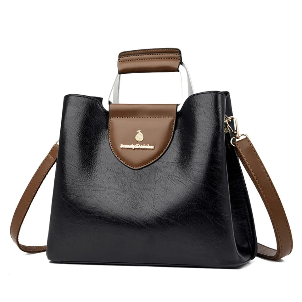Genuine Leather Luxury Tote Shoulder Bag – High Quality Designer Crossbody Handbag for Women