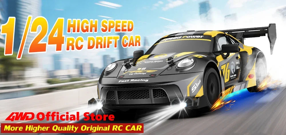 1:24 Scale 4WD RC Drift Car – 20KM/H Off-Road Racing Truck with LED Lights