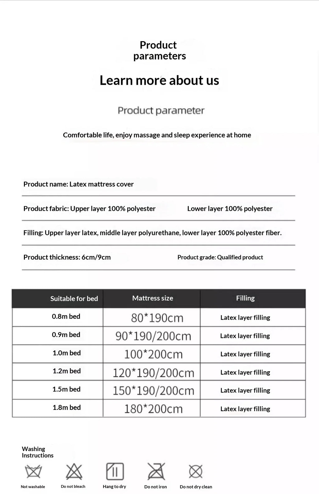 Premium Latex Mattress Topper – Thick Foldable Tatami Futon Pad, Dorm & Home, Multiple Sizes