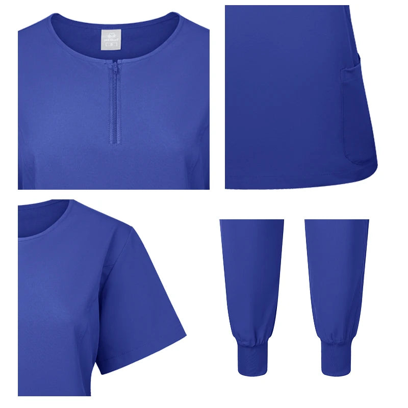 Medical Scrubs Set for Women & Men – Short Sleeve Stretch Scrub Uniform