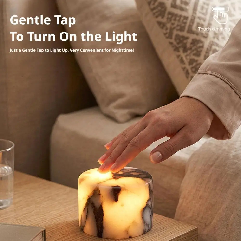 Stone Night Light – Rechargeable Touch-Control Lamp
