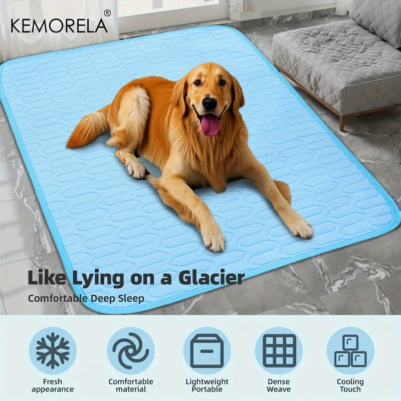 Ice-Cool Pet Cooling Mat – Sweat-Absorbent Summer Bed for Small, Medium & Large Pets, 4 Sizes