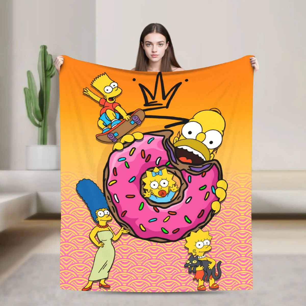 Simpsons Character Super Soft Plush Throw Blanket – Flannel Fleece Bedspread