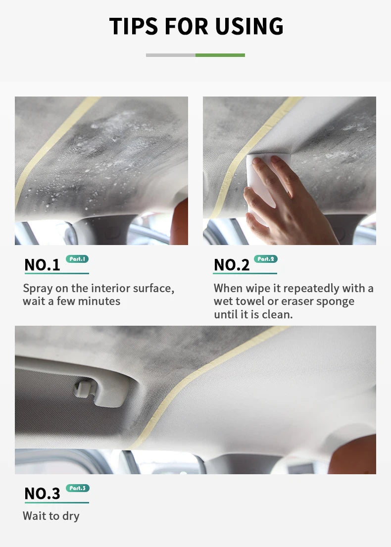 HGKJ S21 Car Interior Cleaner Spray — Water-Free Multipurpose Auto Dash, Leather & Fabric Cleaner