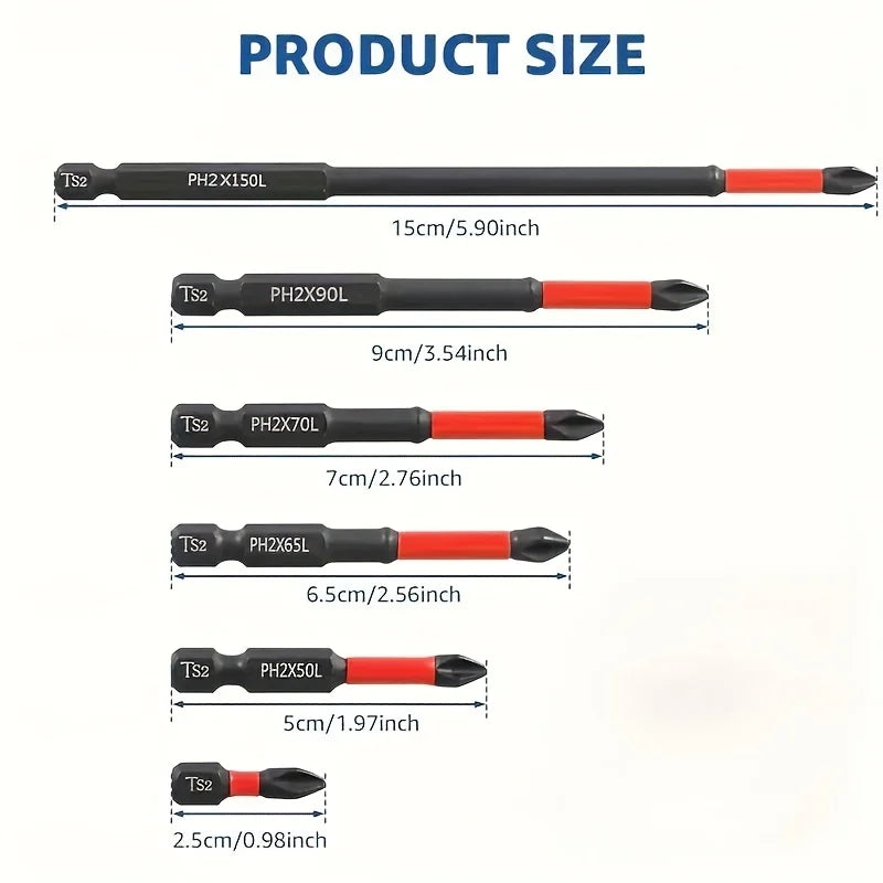 Never Lose a Bit. — Magnetic Non-Slip S2 Steel Drill Bit Set | 3, 6 & 12 Pieces, Crosshead & Impact Bits, Electric & Hand Drivers