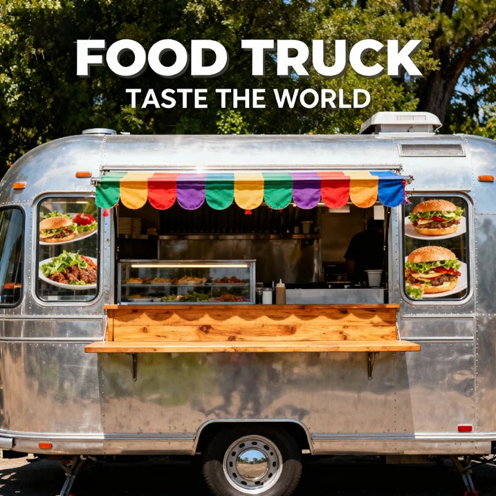 Small Round Mobile Catering Trailer — Street Breakfast Food Cart Truck