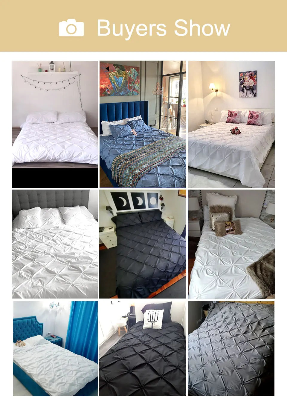 100% Egyptian Cotton Pinch Pleat Duvet Cover Set – 600TC with Zipper & Corner Ties, 8 Colors & 7 Sizes