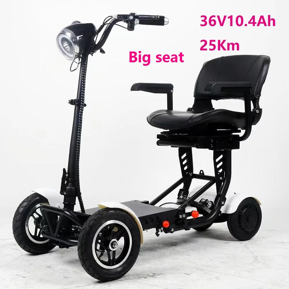 4-Wheel Mobility Scooter for Seniors, Foldable Electric Travel Scooter