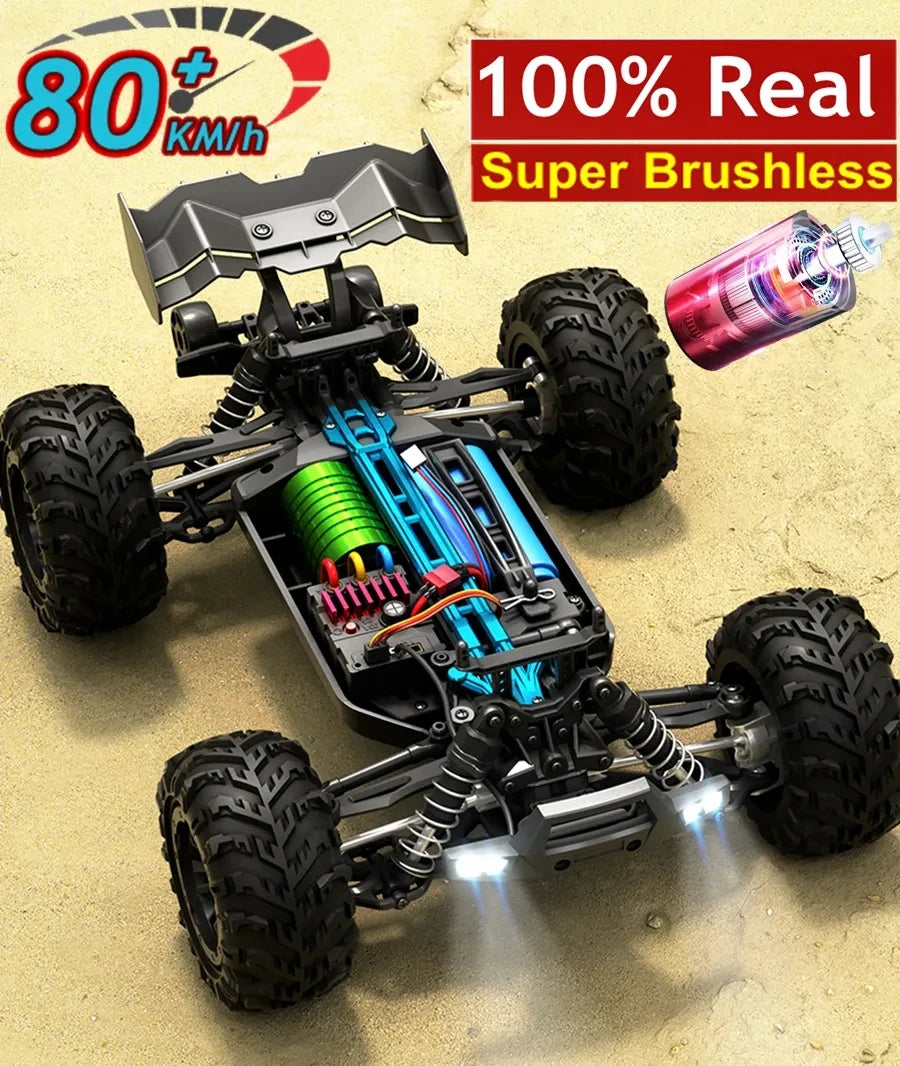 1:16 Scale 4WD High Speed RC Car – 80KM/H Brushless Off-Road Racing Drift Buggy