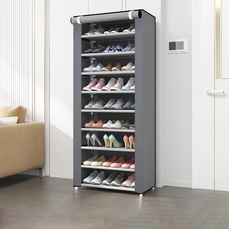 6-10 Tier Shoe Cabinet with Dust-Proof Rolling Shutter Door – Space-Saving Storage for Entryway, Hallway & Bedroom