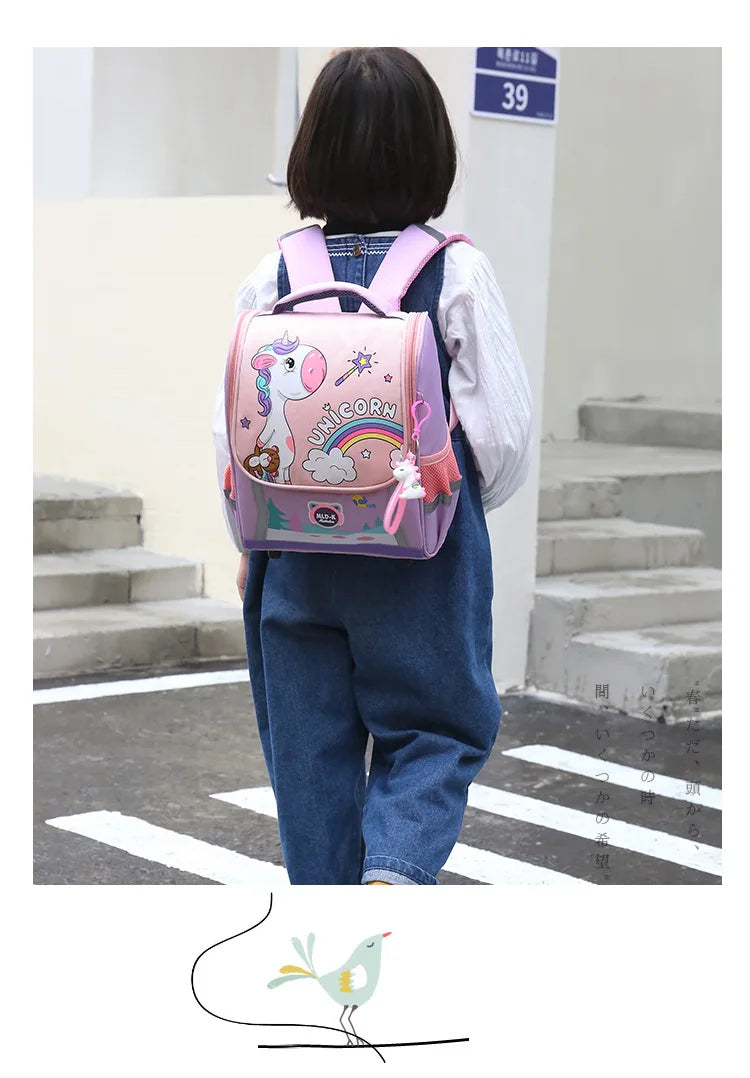Unicorn School Backpack – Kids Canvas Bag & Size Options