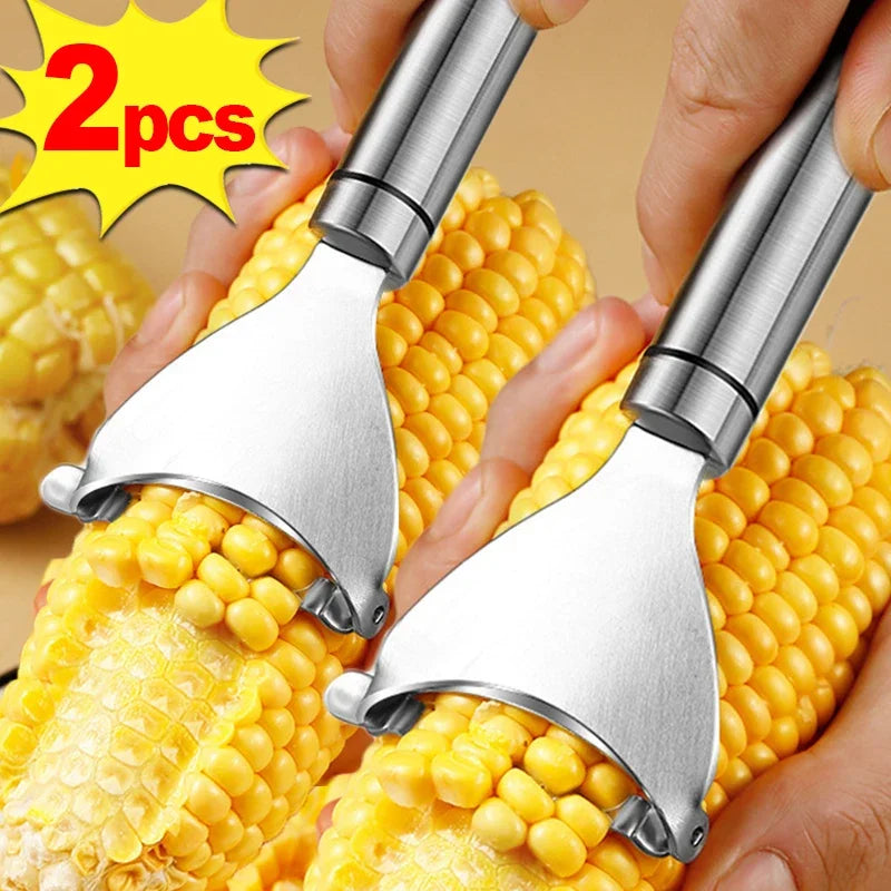 Stainless Steel Corn Peeler – Serrated Kernel Stripper