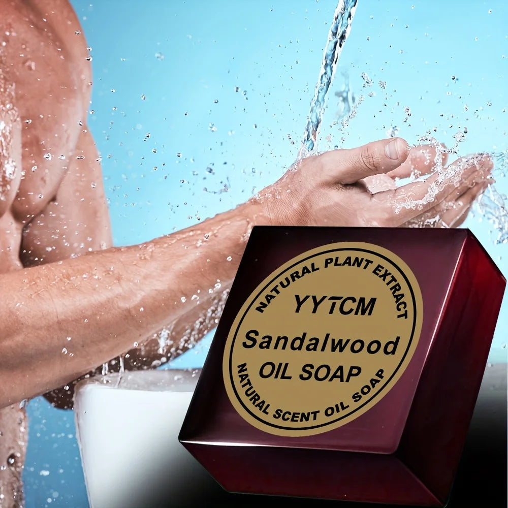 Sandalwood Men's Fragrance Soap Bar – Long-Lasting Scent for Bath, Face & Hand Washing, 65g