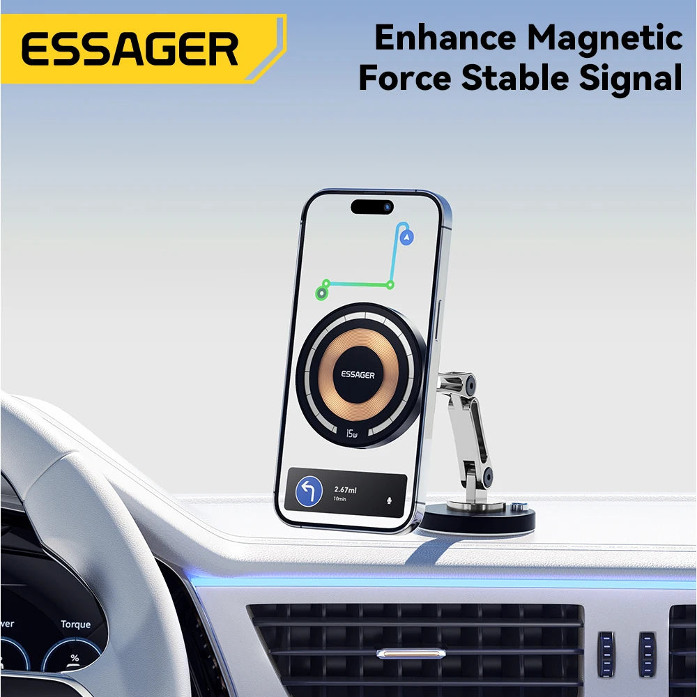 Essager Magnetic Wireless Car Charger & Phone Mount – 15W MagSafe iPhone 15 14 13