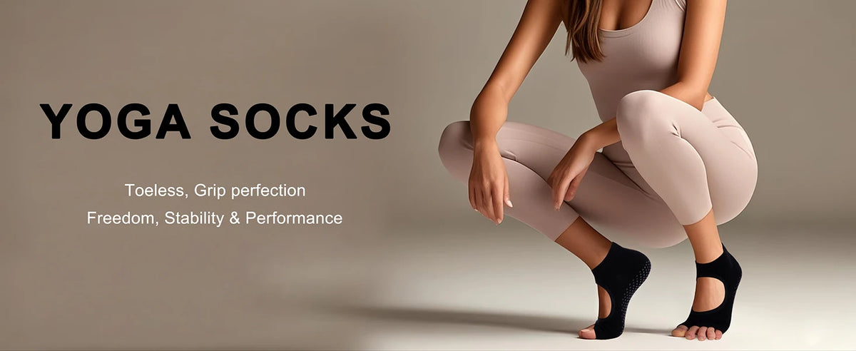 Women's Toeless Yoga Grip Socks – Pilates & Dance