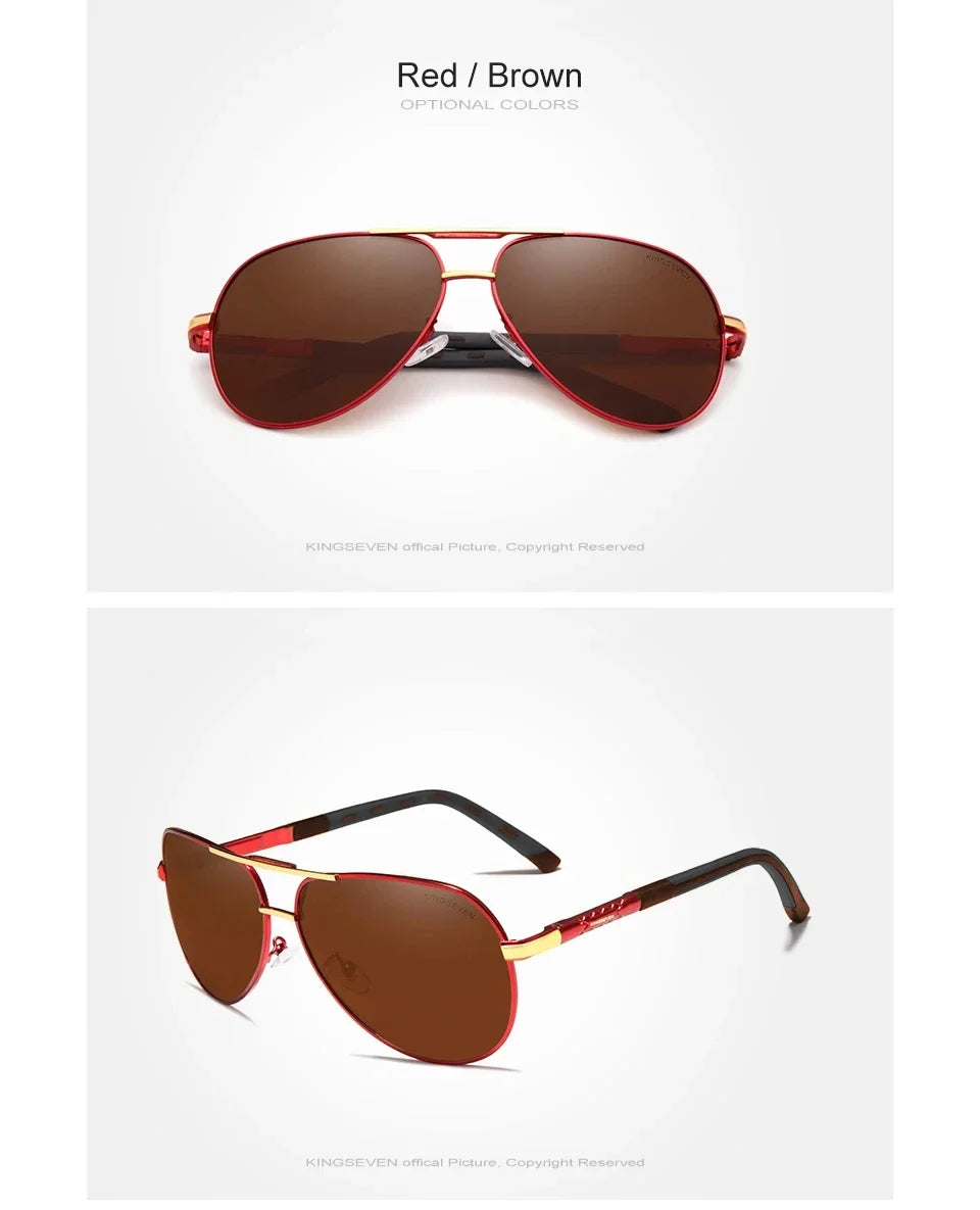 KINGSEVEN Men's Vintage Aluminum Polarized Sunglasses | Coating Lens Driving Eyewear for Men & Women