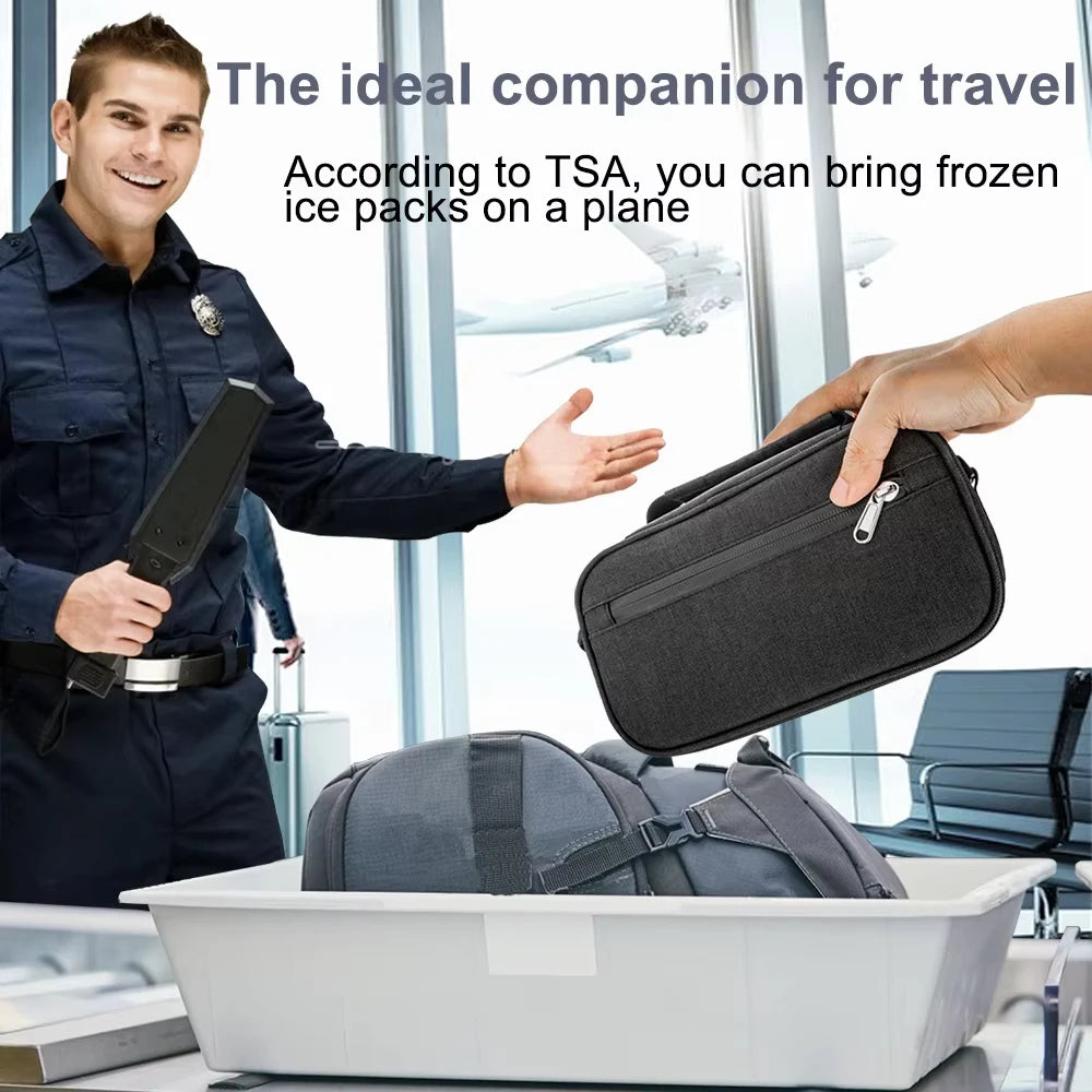 Insulin Cooler Bag Travel Case – Diabetic Medication Insulated Organizer with 4 Reusable Ice Packs for Insulin Pen & Vial