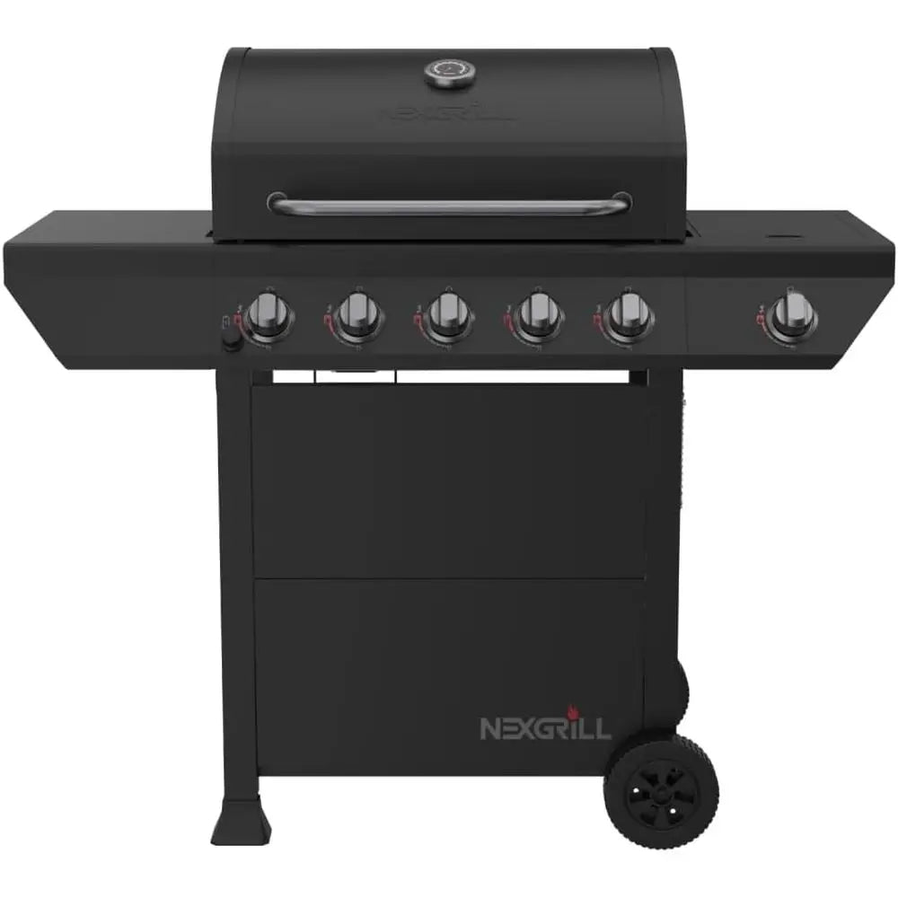 5-Burner Propane Gas Grill with Side Burner | 67,000 BTU, 618 Sq. In. Cooking Area, Porcelain Cast Iron Grates, Warming Rack, Outdoor Patio