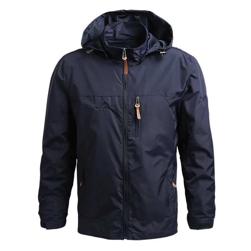 Men's Tactical Waterproof Hooded Windbreaker Jacket