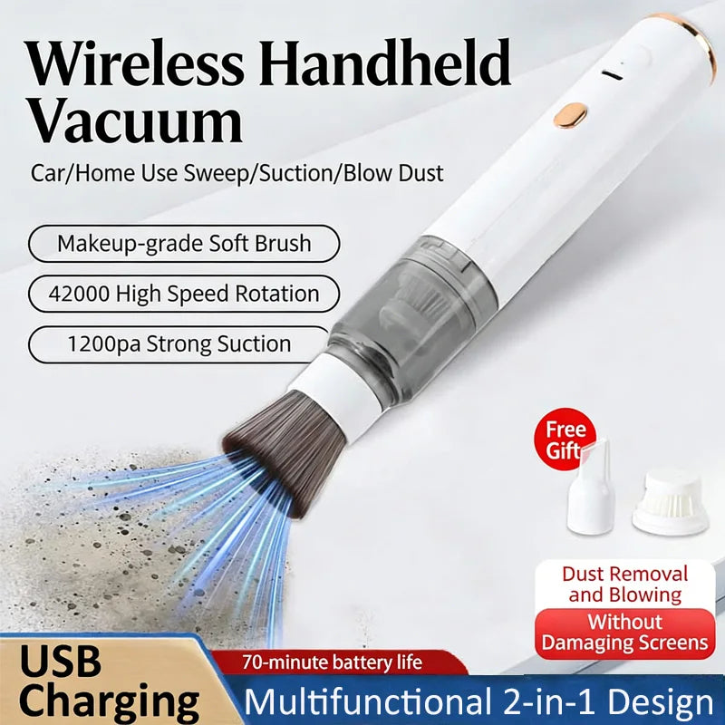 Mini Handheld Vacuum Cleaner – 3-in-1 Car & Desk Cleaner