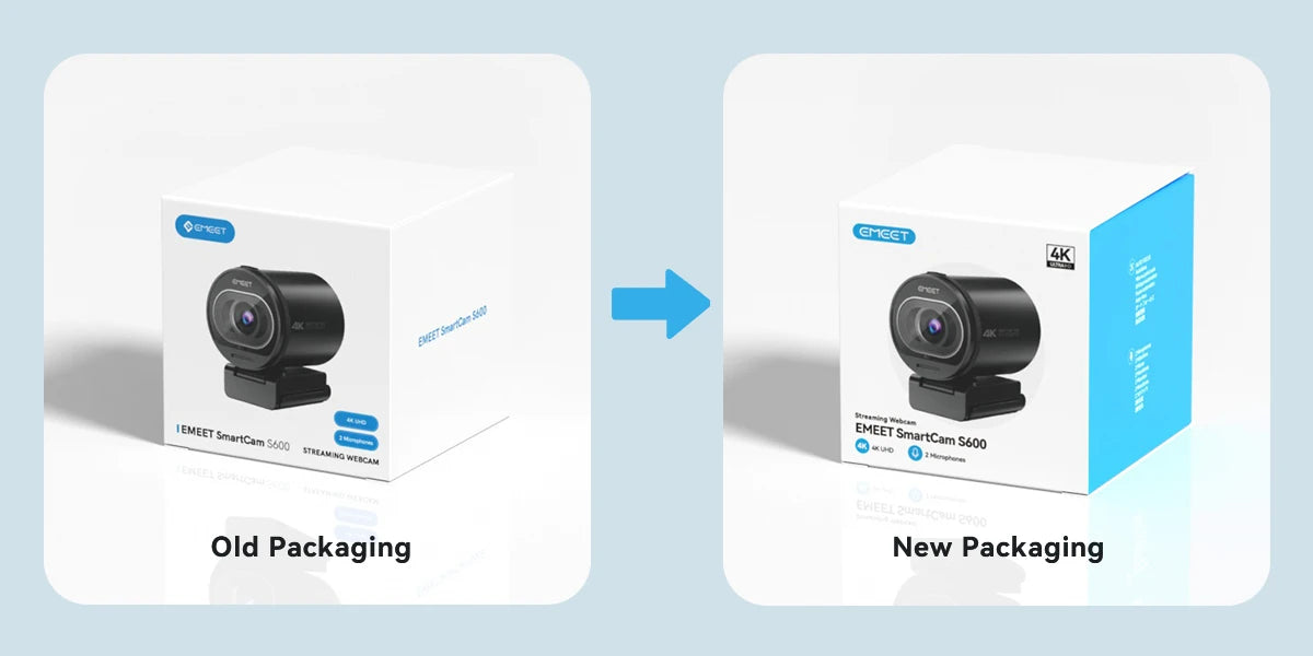 EMEET S600 4K Webcam – Sony UHD Sensor, 1080P 60FPS, 300ms Autofocus, Dual Mic, Privacy Cover