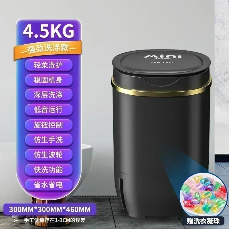 Semi-Automatic Household Mini Washer-Dryer Combo — Portable Washing Machine for Apartments, Dorms & Small Spaces