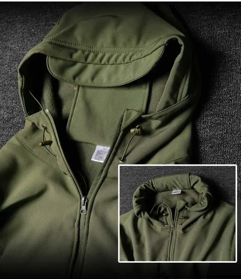 Men's Camo Waterproof Tactical Jacket & Fleece Pants Set – Winter Hunting Outdoor 2-Piece
