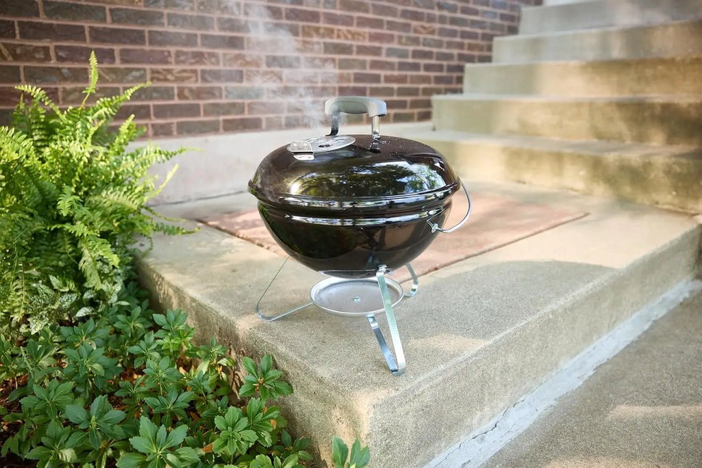 Portable 14" Charcoal Grill | Compact BBQ Kettle, Lid Lock, Porcelain-Enameled Finish, 10.5 lbs, Camping, Tailgating & Balcony