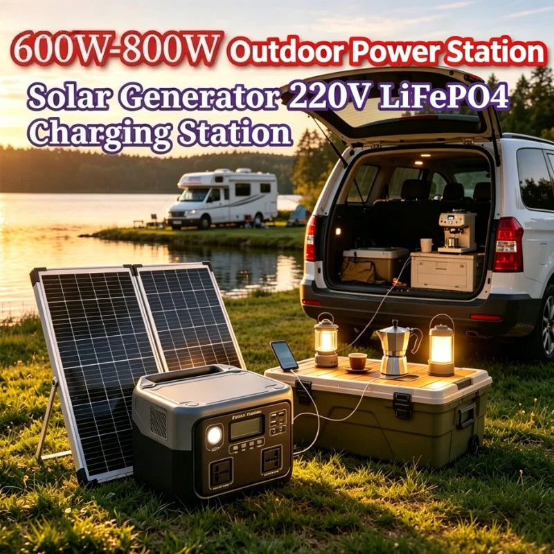 LiFePO4 Portable Power Station, 600W or 800W, 220V