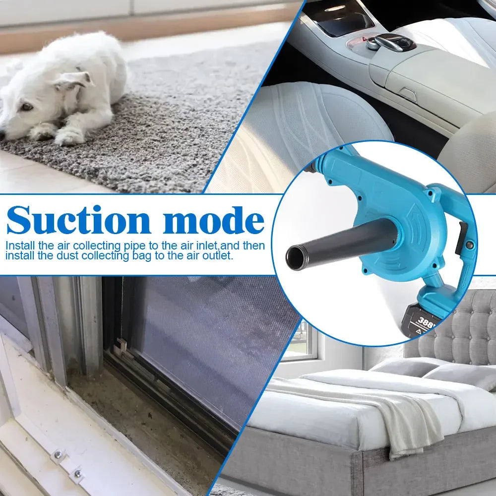 Cordless Electric Air Blower 2-in-1 – Leaf & Computer Dust Collector for Makita 18V Battery