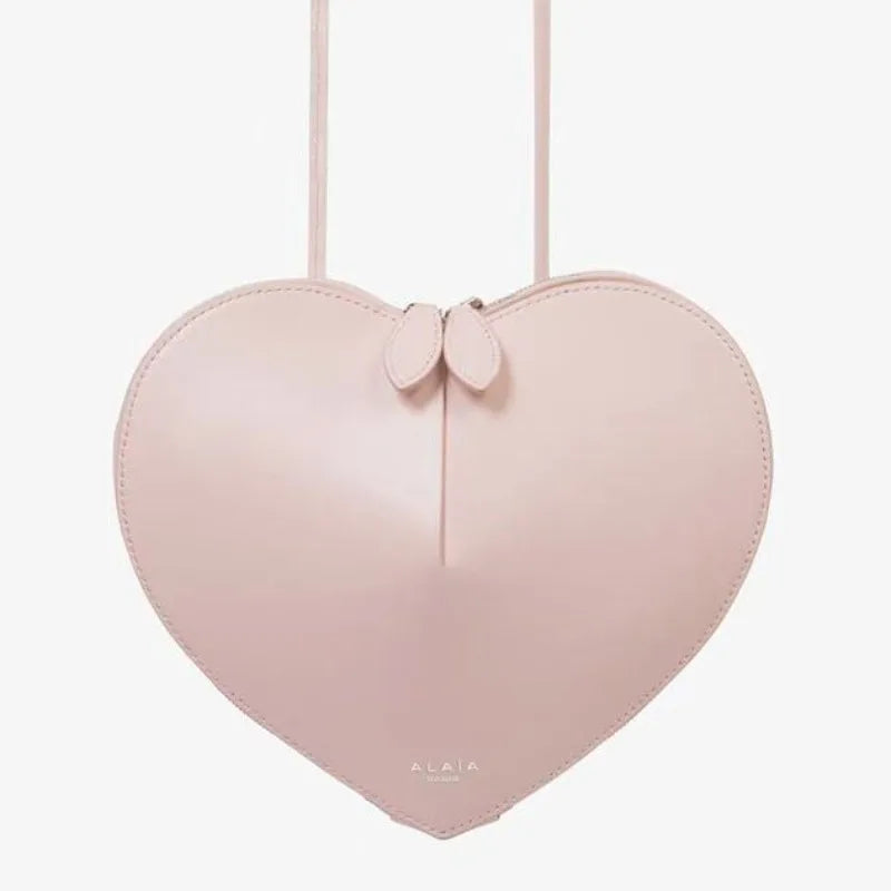 Genuine Leather 3D Heart-Shaped Shoulder Bag – Niche Style Crossbody Underarm Bag for Women