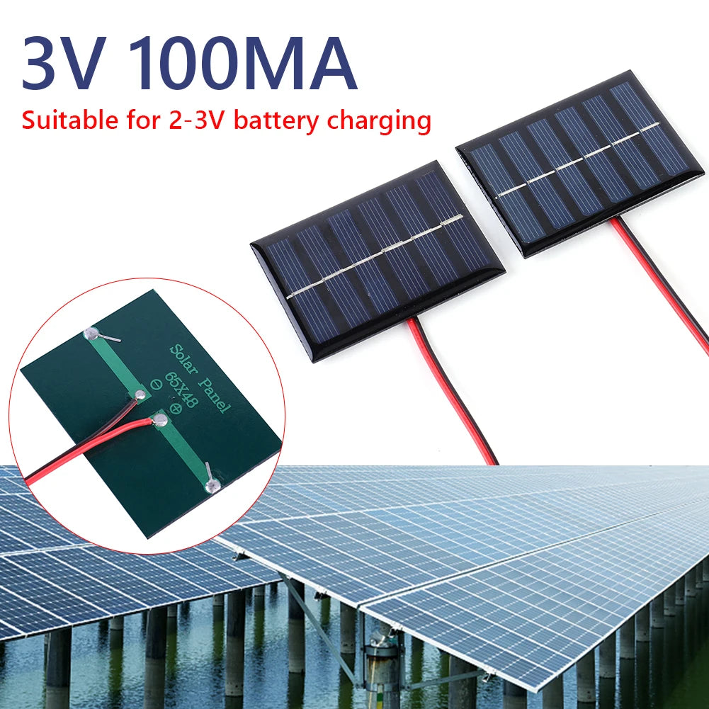 Mini Polysilicon Solar Panel Module – 0.3W to 5W DIY Solar Battery Charger for Garden Lights & Pumps