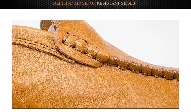 Men's Cow Leather Slip-On Boat Loafers