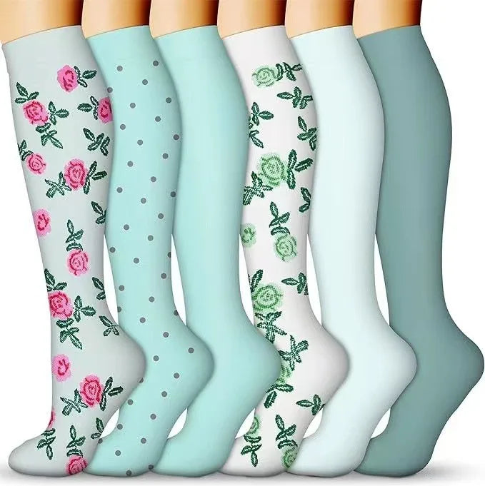 Knee High Compression Stockings 20-30mmHg – 6 Pairs Sports, Medical, Varicose Veins, Pregnancy, Edema & Diabetes