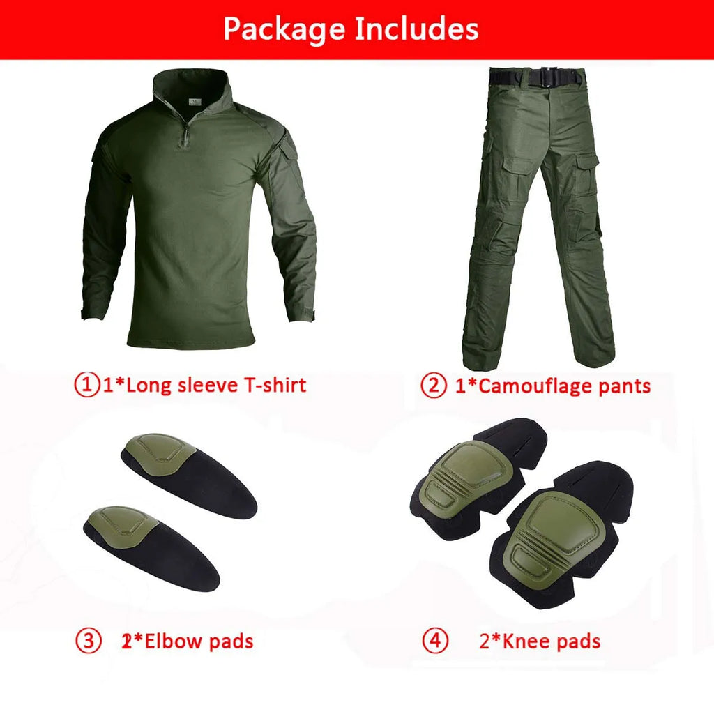 Men's Tactical Outdoor Training Suit – Hunting Shirt, Cargo Pants & Multi-Piece Uniform Set