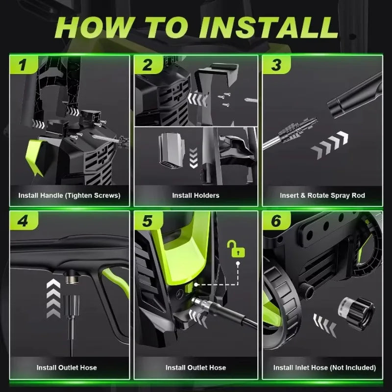 Electric Pressure Washer – Four Nozzles & Foam Cannon