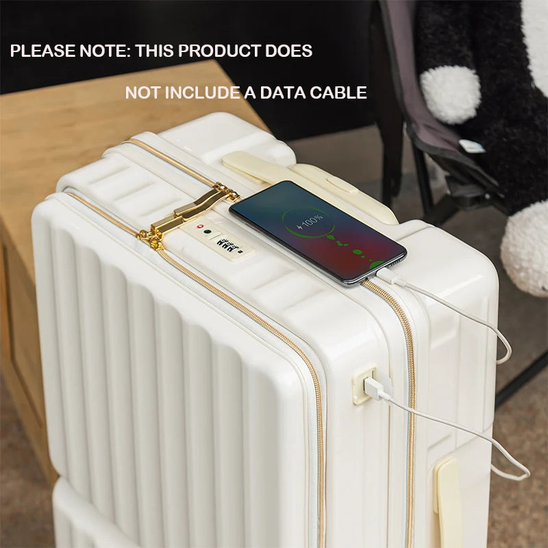 20/24" Multifunctional Trolley Carry-On Suitcase — Dry & Wet Separation, Customs Lock, Universal Wheels