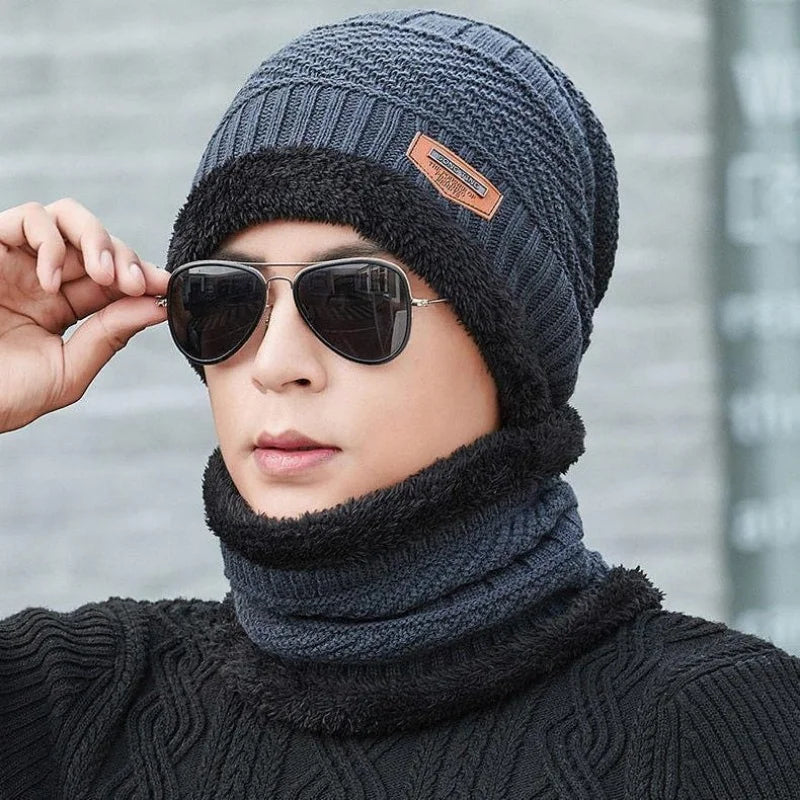 Men's Winter Hat, Neck Warmer and Touchscreen Glove Set