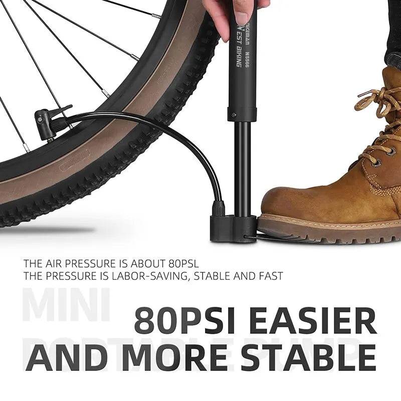 WEST BIKING Manual Bike Tire Pump for Schrader Valves