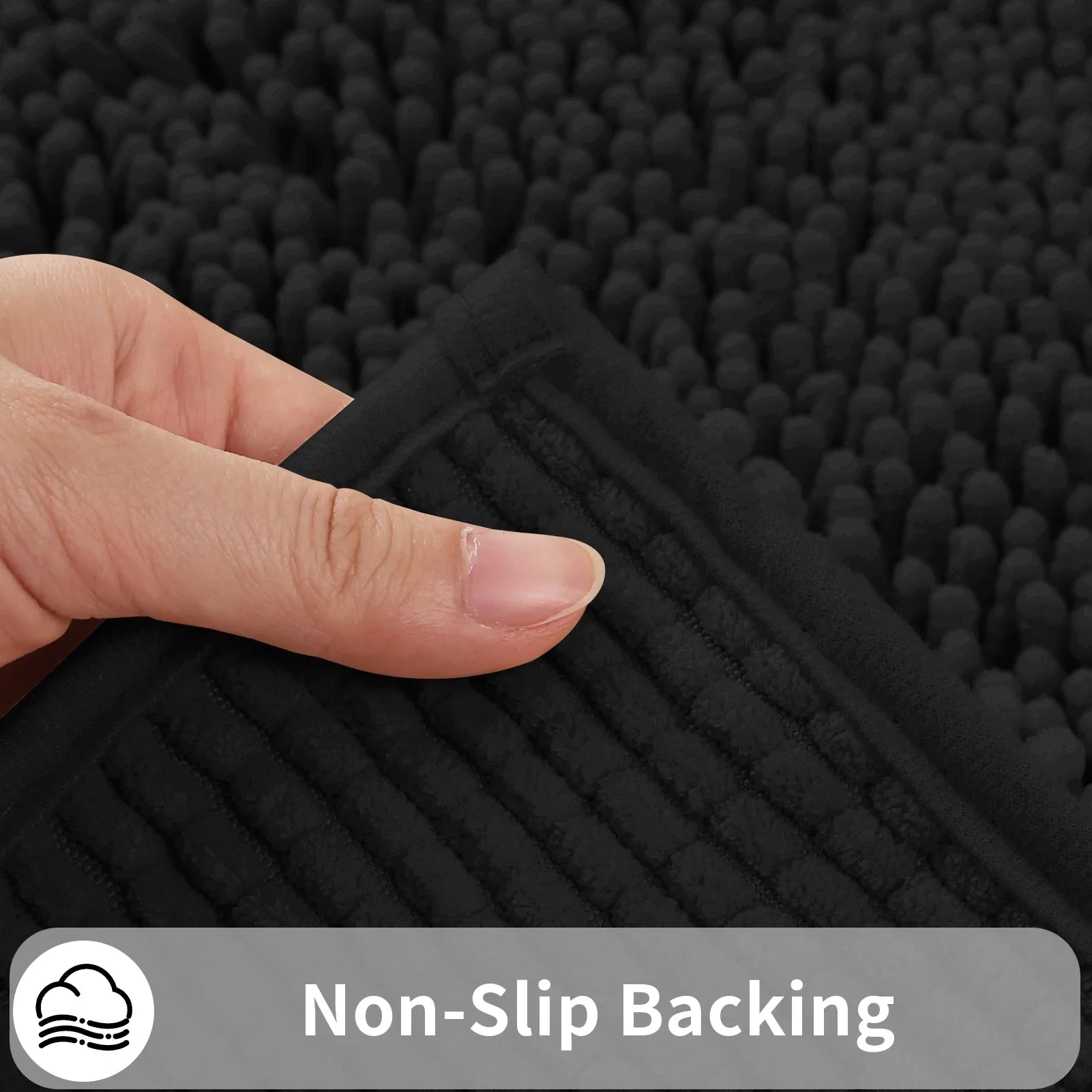Luxury Chenille U-Shaped Toilet Rug – Soft Absorbent Non-Slip Contour Bath Mat