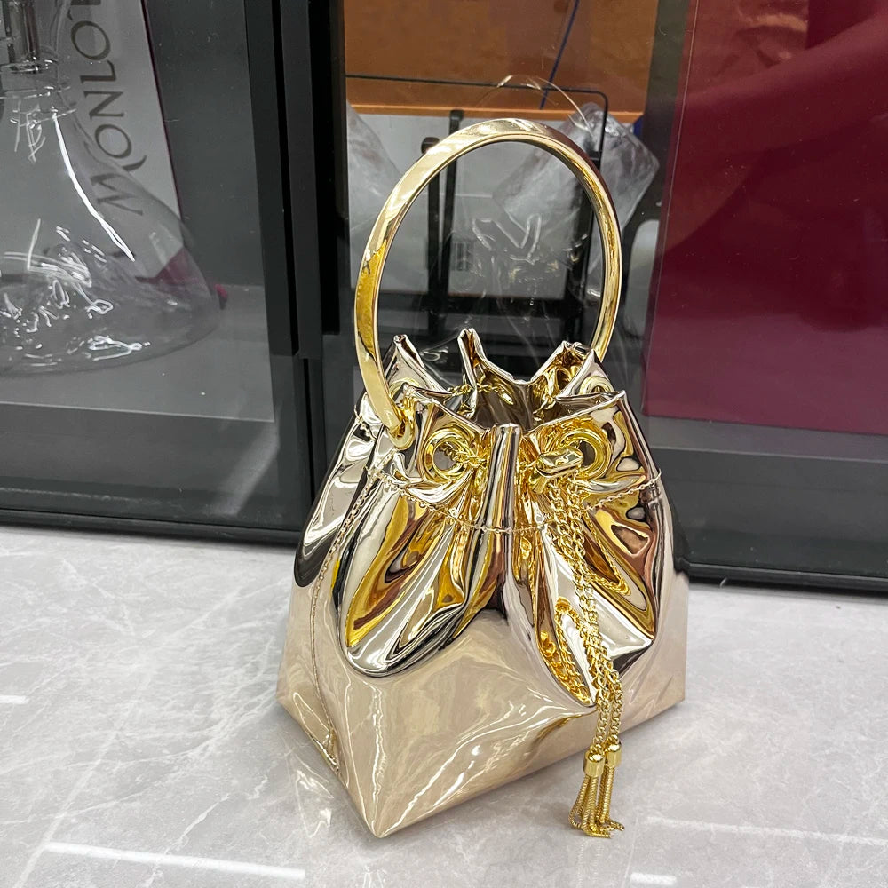 Luxury Evening Clutch Bucket Bag – Designer Shoulder Purse for Banquet & Party