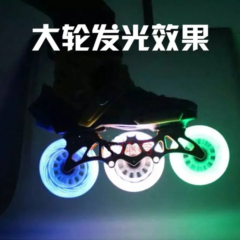 Big Wheel 3-Wheel Speed Roller Skates – Adult Professional Racing Inline Flat Skates