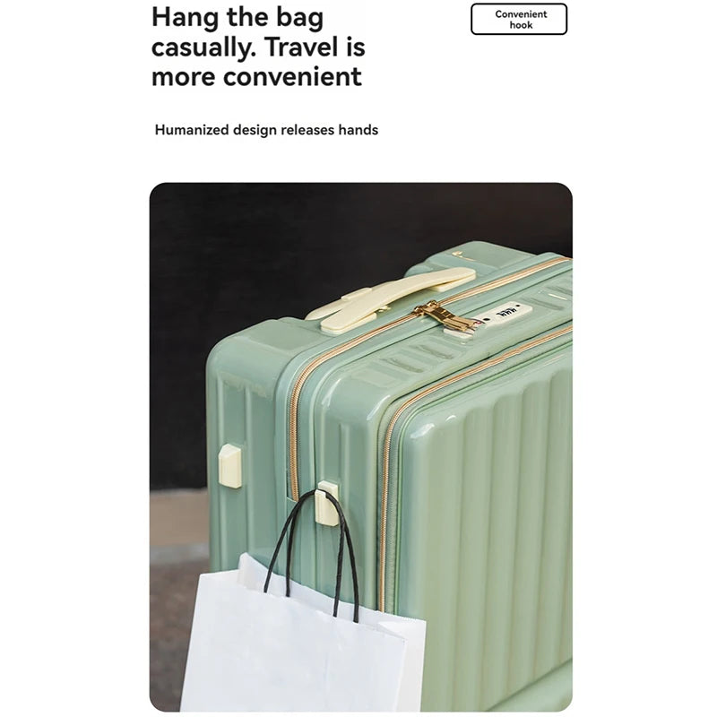 20/24" Multifunctional Trolley Carry-On Suitcase — Dry & Wet Separation, Customs Lock, Universal Wheels
